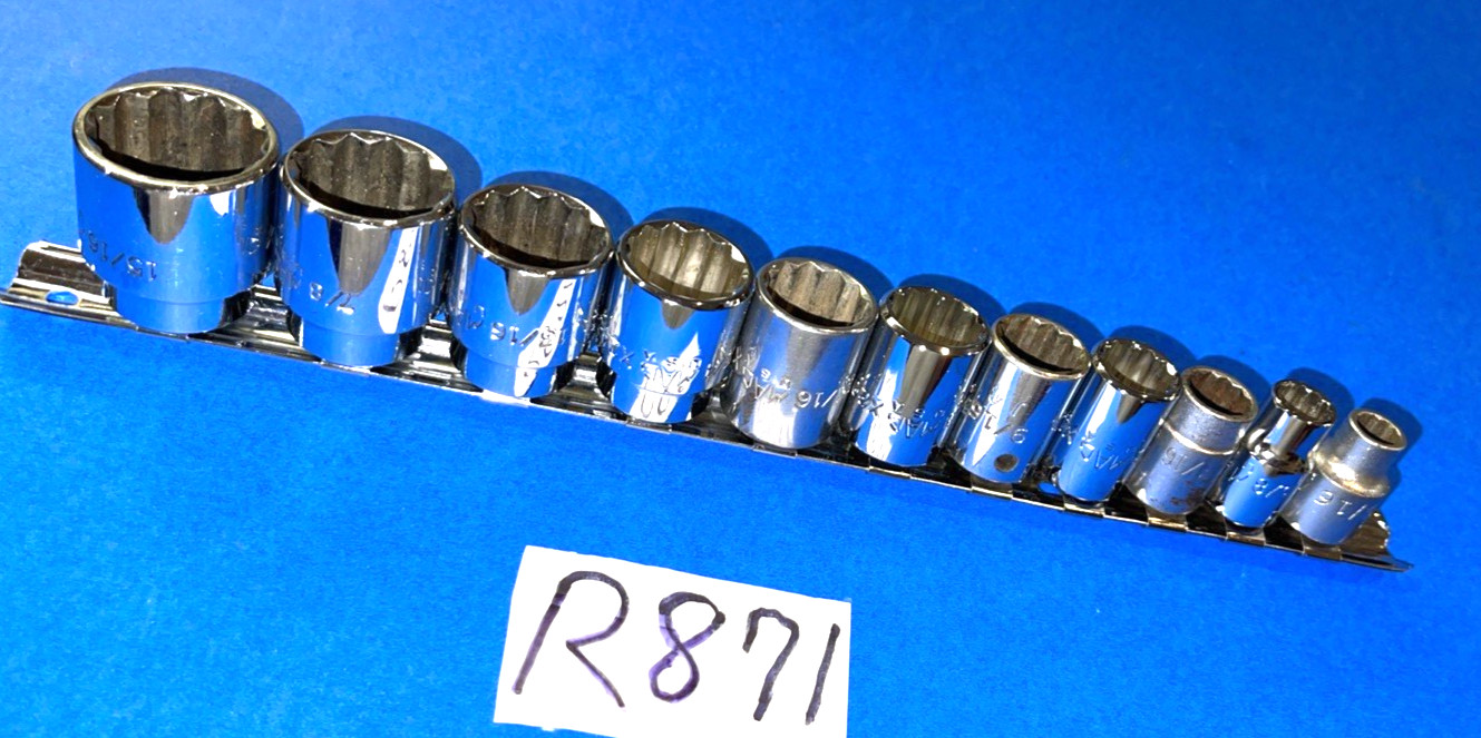 MAC TOOLS 11 PIECE 3/8 DRIVE SAE. SHORT CHROME SOCKET SET 12 POINT 5/16 – 15/16