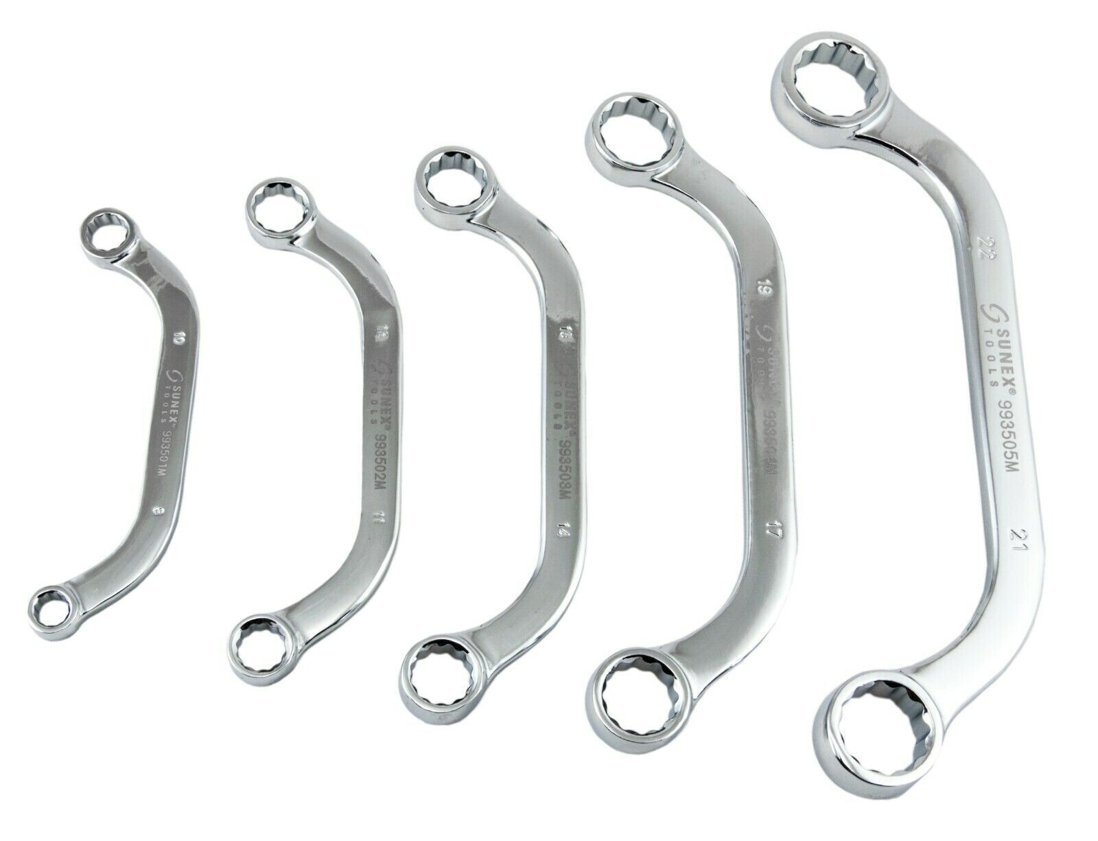 Sunex Tools 9935M – 5 PC Metric Half Moon Wrench Set 8mm – 22mm – Storage Pouch