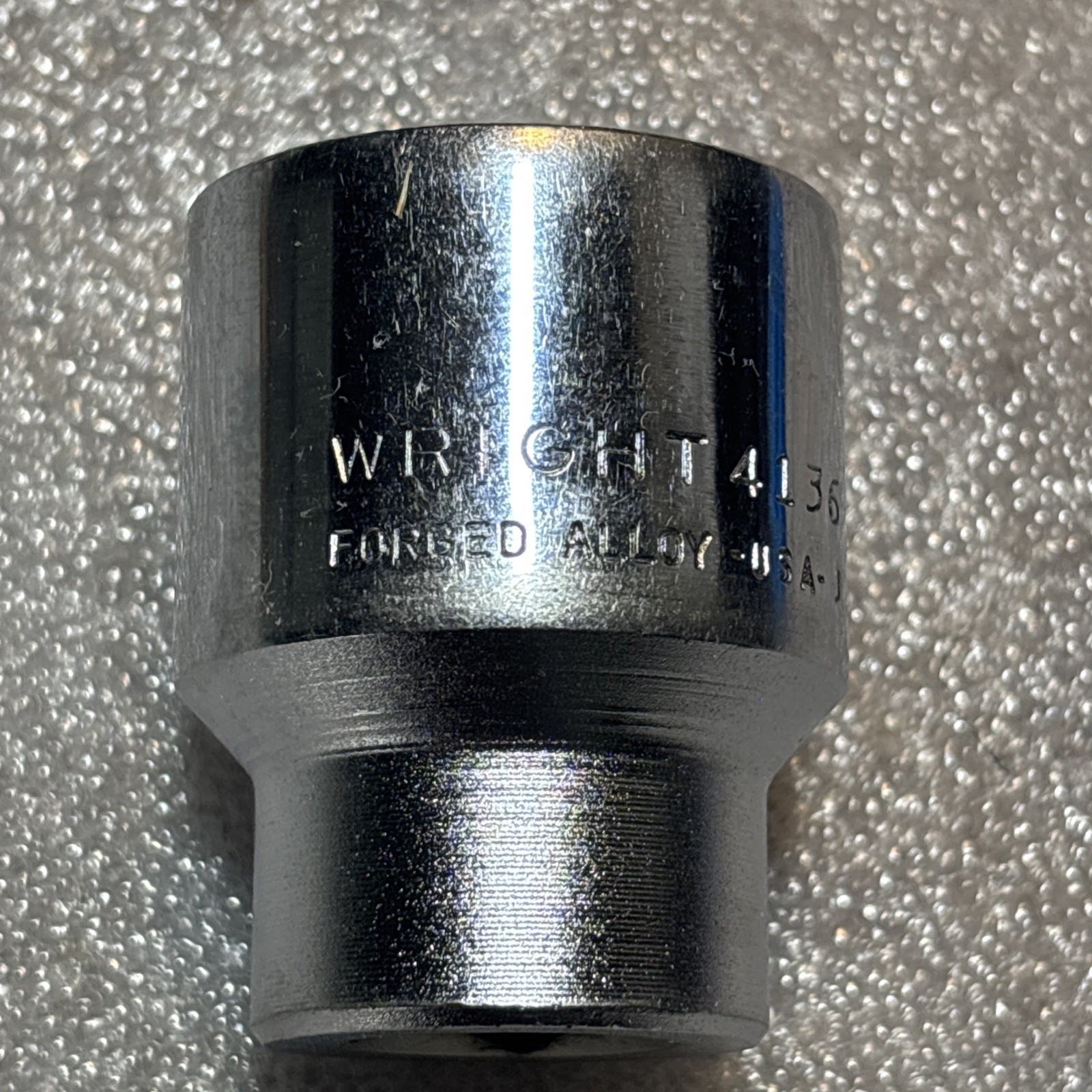 Wright vintage 1-1/8″ 12 Point Shallow Chrome Socket 1/2″ Drive 4136 USA- 1969