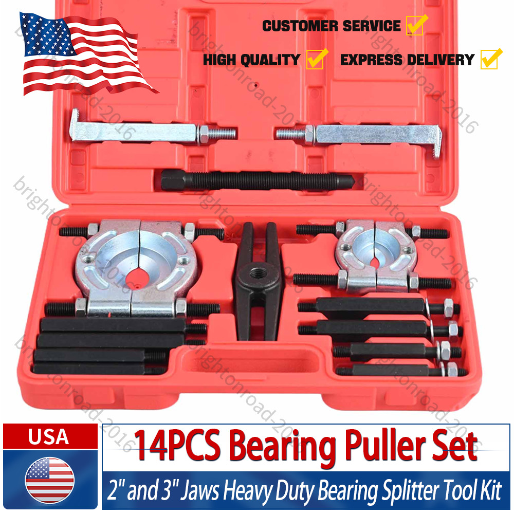 14Pc Bearing Splitter Puller Kit 5 Ton Pinion Gear Wheel Hub Removal