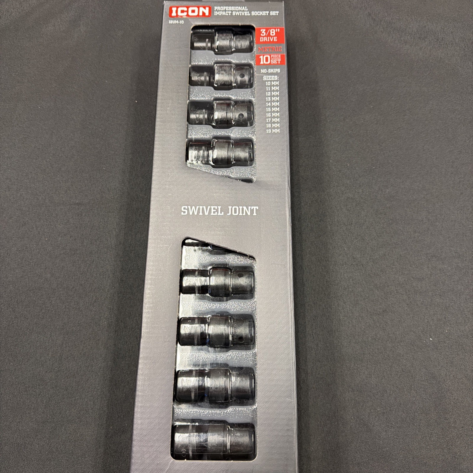 Icon Professional Impact Swivel Metric Socket Set 3/8in. Drive | I2UM-10 | 59747