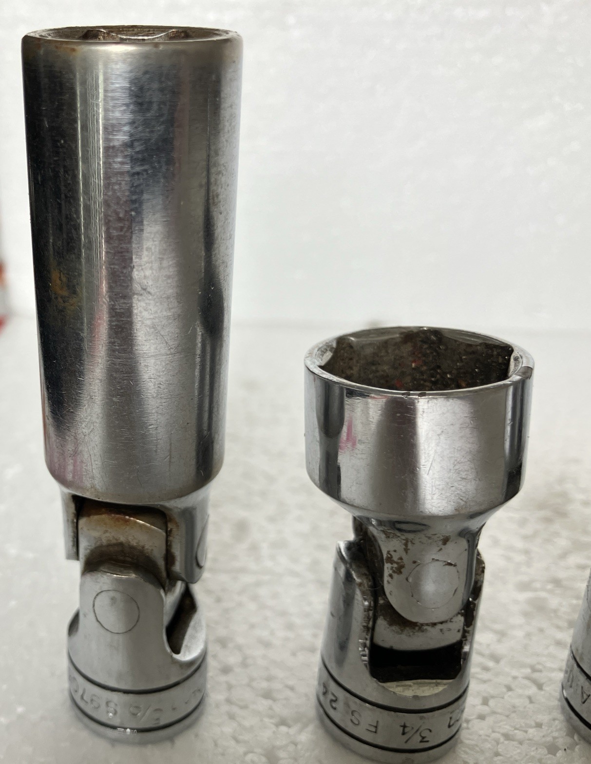 Snap On 3/8 Swivel Socket Set SAE 5/16 To 3/4 9 Sockets Including 5/8 Spark Plug