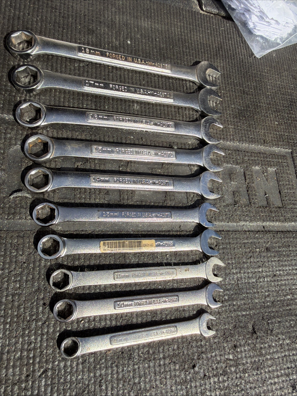 10pc Sears Craftsman USA 6 Point Metric Combination Wrench Set 9-18mm Many New