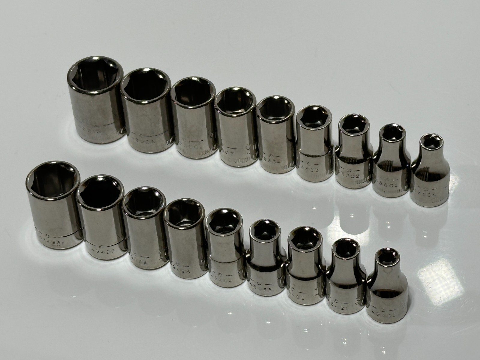 NOS Craftsman Tools USA 18pc Metric & SAE Shallow Socket Set, 1/4” Drive 6 Point