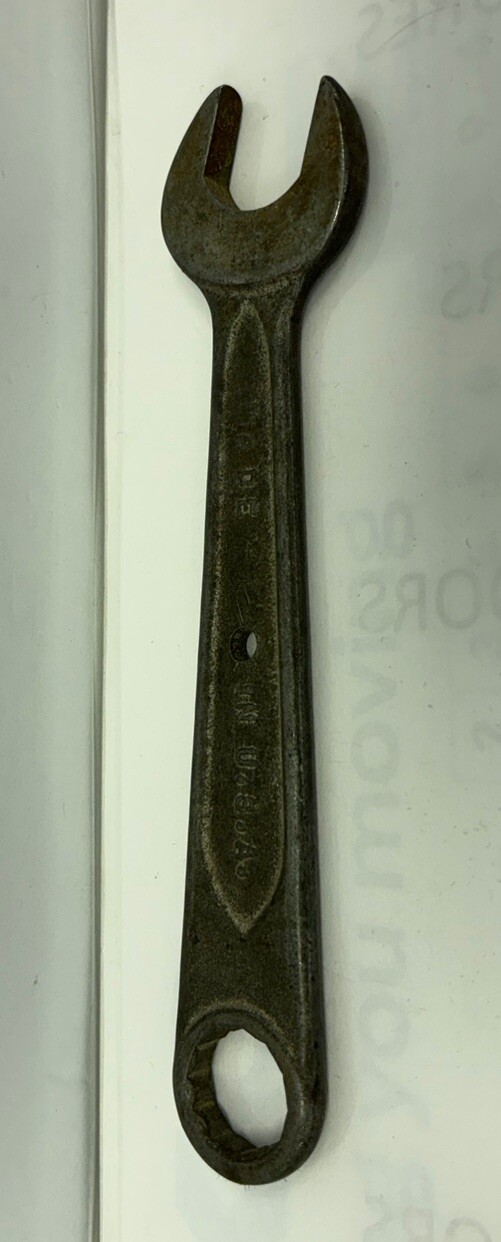 Unmarked Forged Bare Steel USA Combination Wrench 5/8″ & 3/4″ Antique Decor
