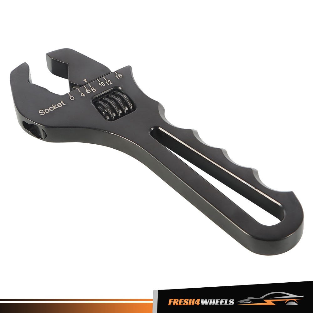 Black Aluminum 3AN-16AN Adjustable Wrench Tool Spanner For Hose End Fitting