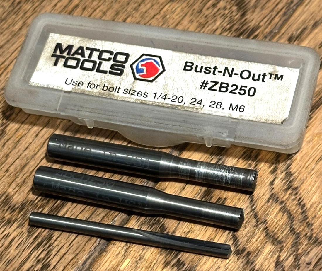 🇺🇸 Matco Tools 1/4″ M6 Drill Screw Extractor Set Kit Broken Bolt Bust-n-out