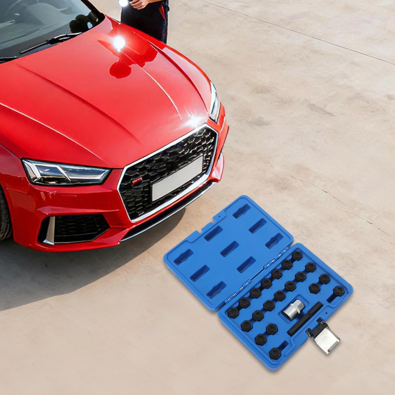 22pc Wheel Locking Key Set Wheel Rim Lug Nut Master Removal Tool Kit Anti-theft