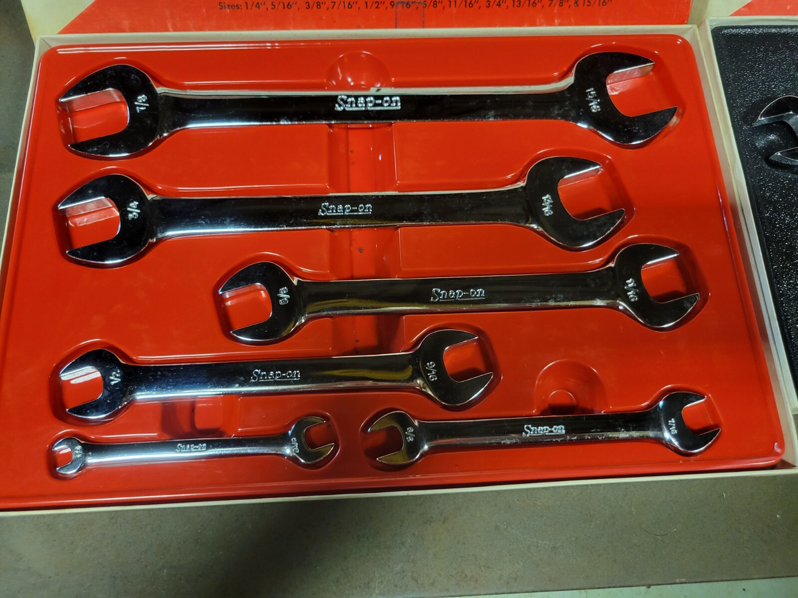 Vintage Snap On USA metric & standard open end wrench set original box very rare