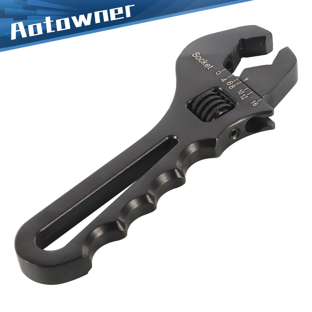For Hose End Fitting 3AN-16AN Black Adjustable Wrench Aluminum Tool Spanner