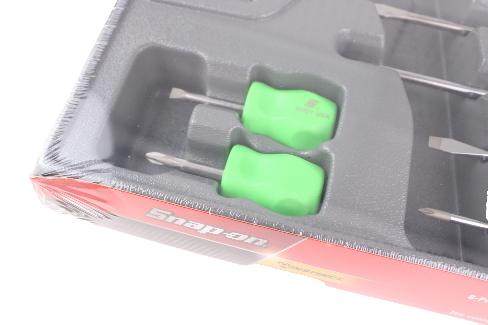 Snap on Tools GREEN 8pc Soft Grip Screwdrivers Set SGDX80BG NEW SEALED Free Ship