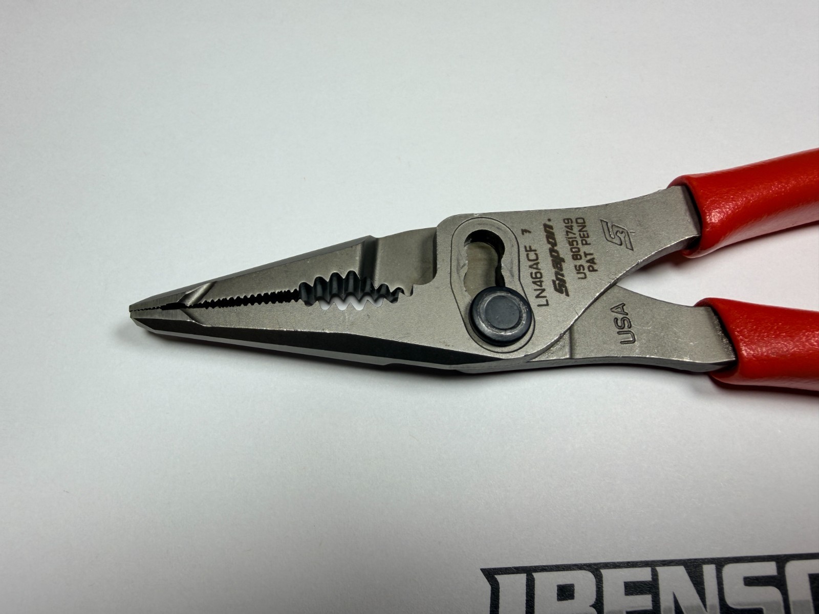 Snap-On Tools USA NEW RED 7″ Soft Grip Long Nose Slip Joint Pliers LN46ACF