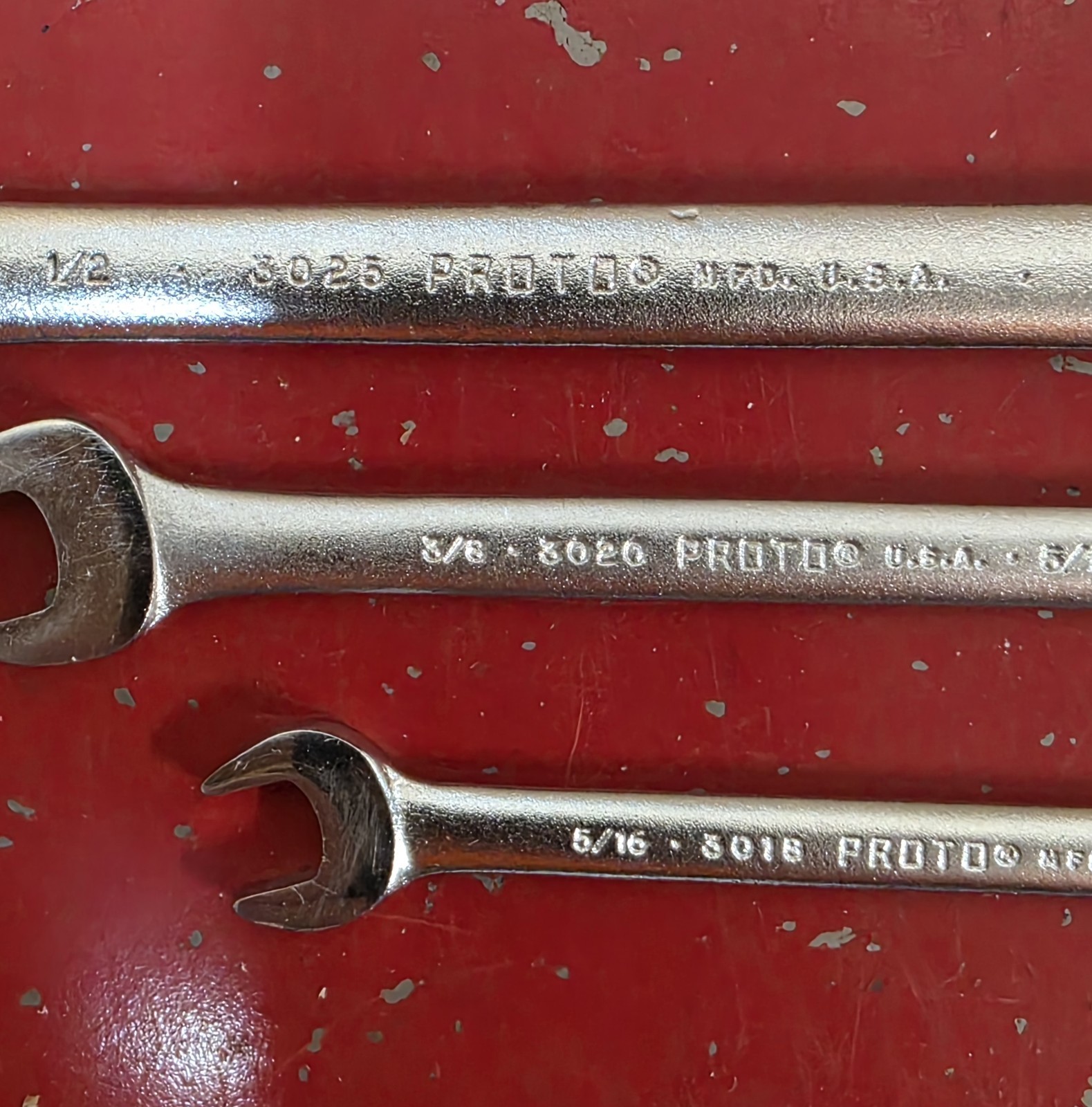 Proto Professional SAE 10pc Double Open End Wrench Set 5/16″ – 1-1/8″ USA Satin