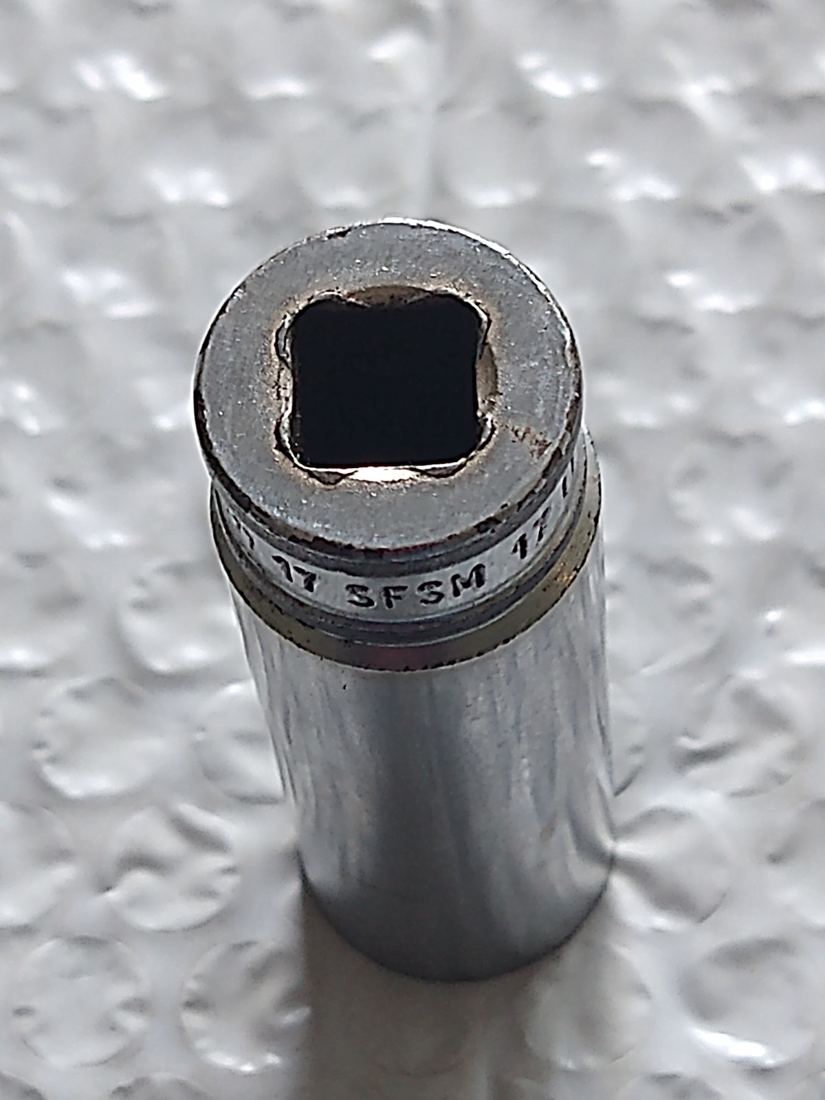 SNAP ON SFSM17, 3/8″ DRIVE, 17MM. SOCKET, 2.6″ Deep, 6 Point *BLACK RING SERIES*