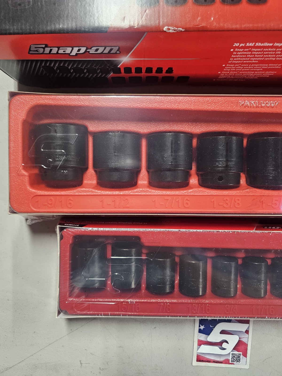 NEW Snap-on™ 320IM 20-pc 1/2″ Drive 6-pt SAE Flank Drive Shallow Impact Set