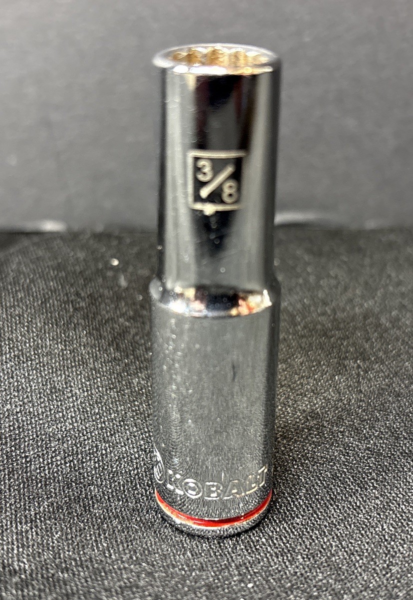Kobalt Standard (SAE) 3/8″ Drive 12-point Deep Socket 337805 Red Line Great Con.