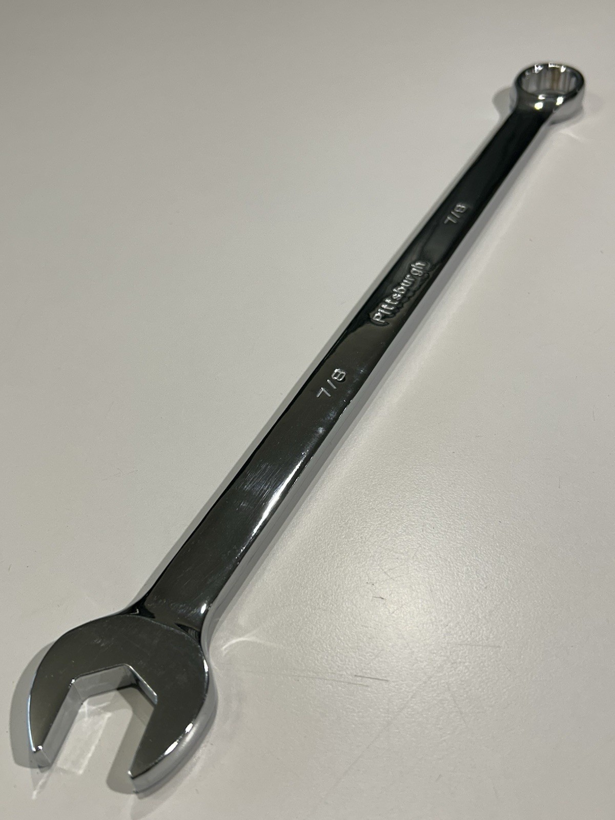 Pittsburgh New 7/8” Long Handle Chrome Combo Wrench 12pt