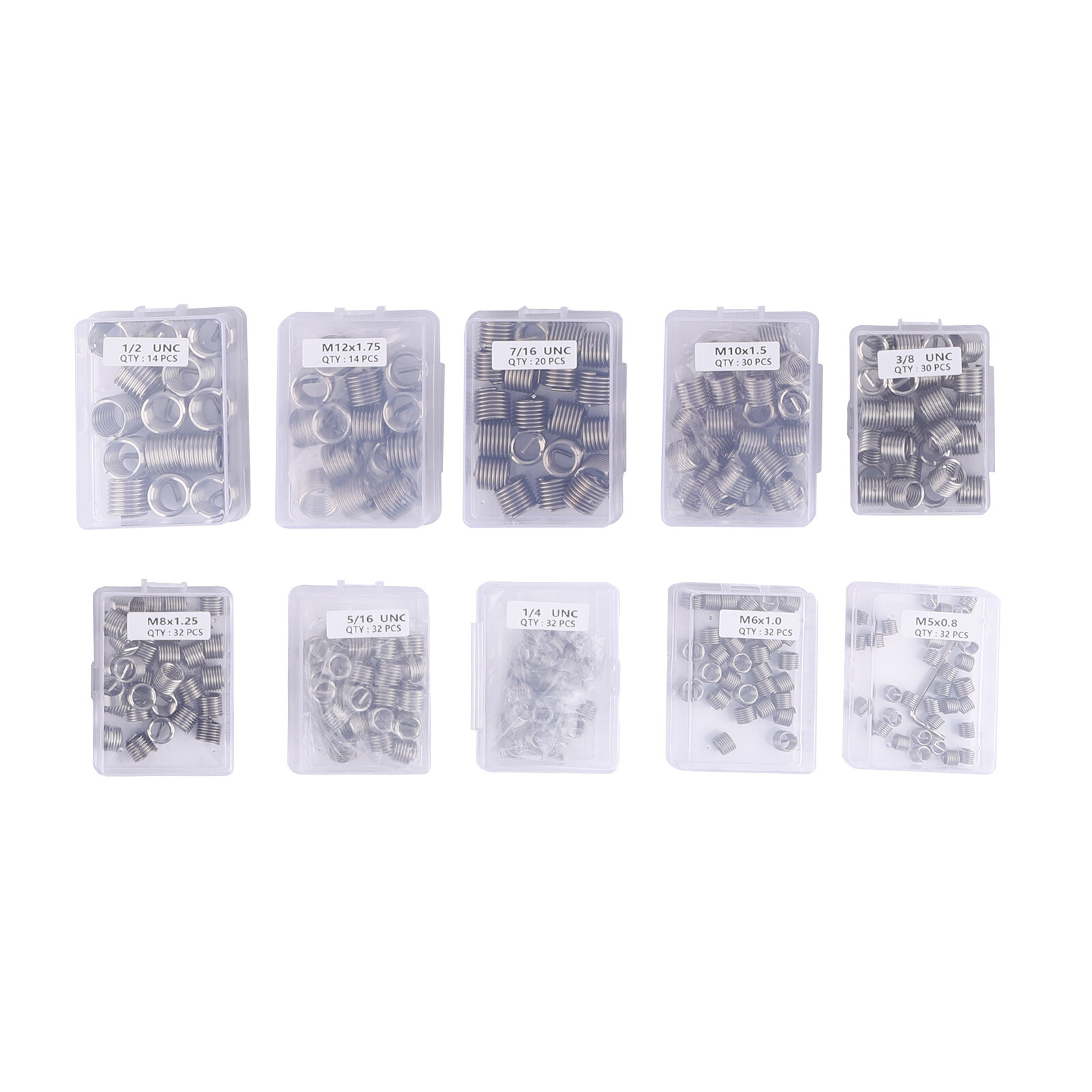 Thread Repair Tool Kit: 320-Piece Metric SAE Heli Coil Rethreading Insert Drill