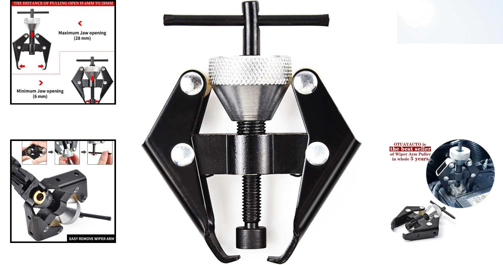 Professional Battery Terminal Puller & Wiper Arm Remover – Metallic Finish