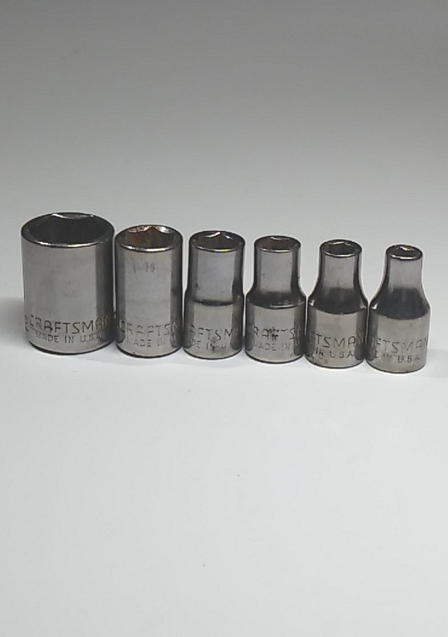 Craftsman 6pc 1/4″ Drive-G Series-Shallow SAE 6pt Socket Set Made In USA