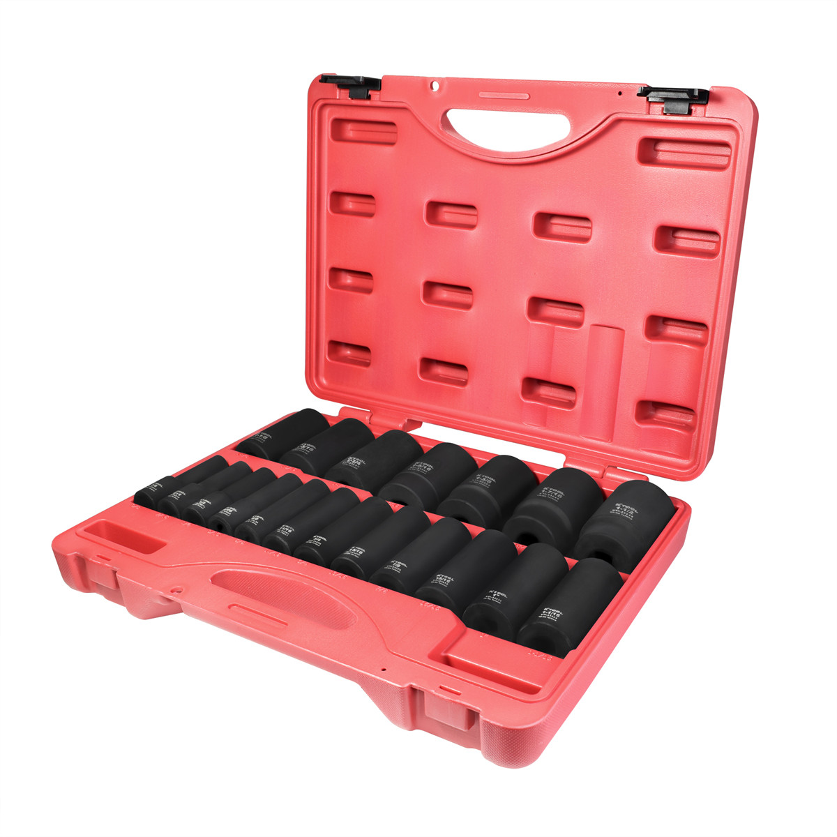 K-Tool 33202 1/2″ Drive SAE Deep Impact Socket Set 19pc, Heat Treated Steel