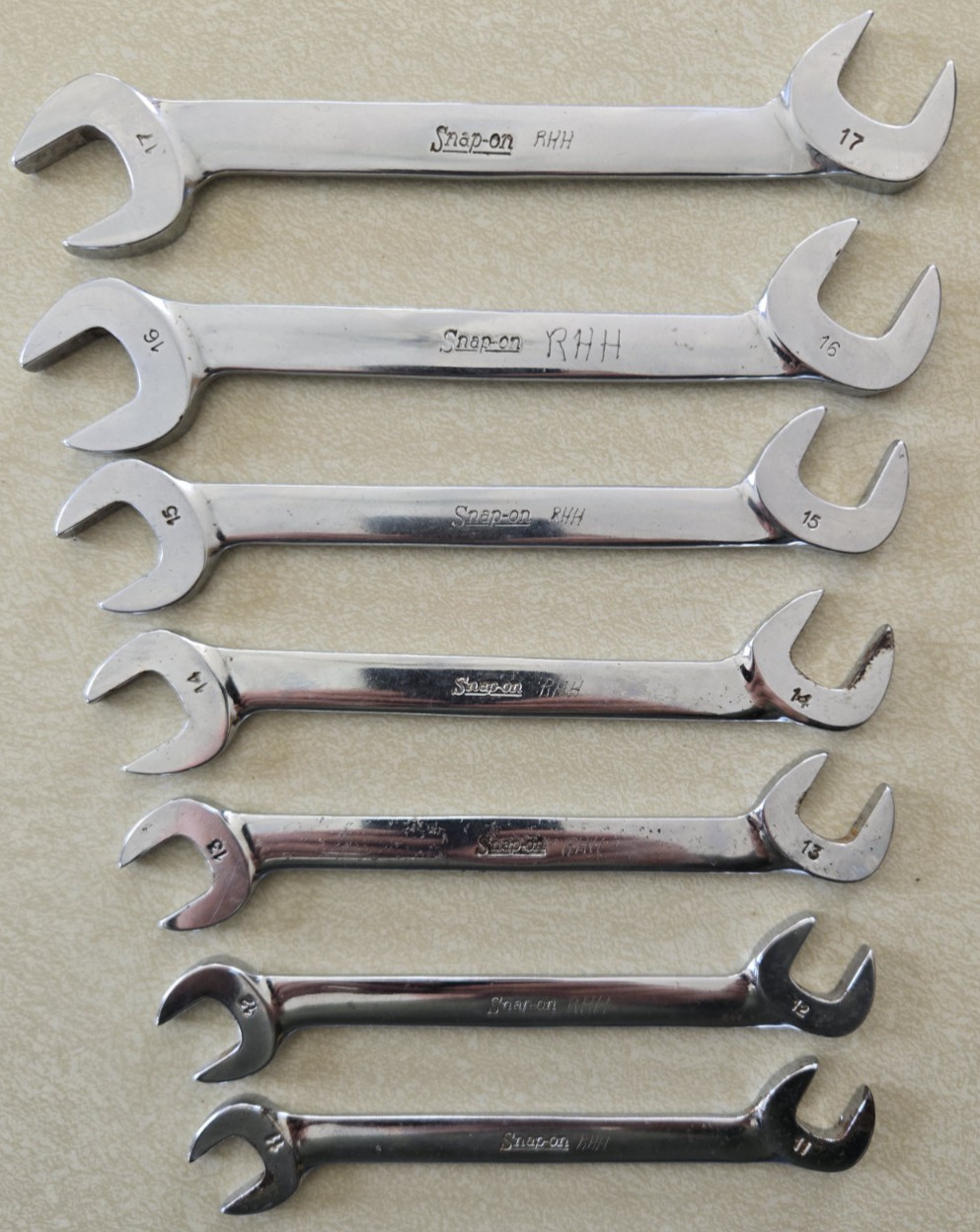 Snap on VSM5212-5217, 7 pc Metric 30°/60° Four-Way Angle Open-End Wrench Set