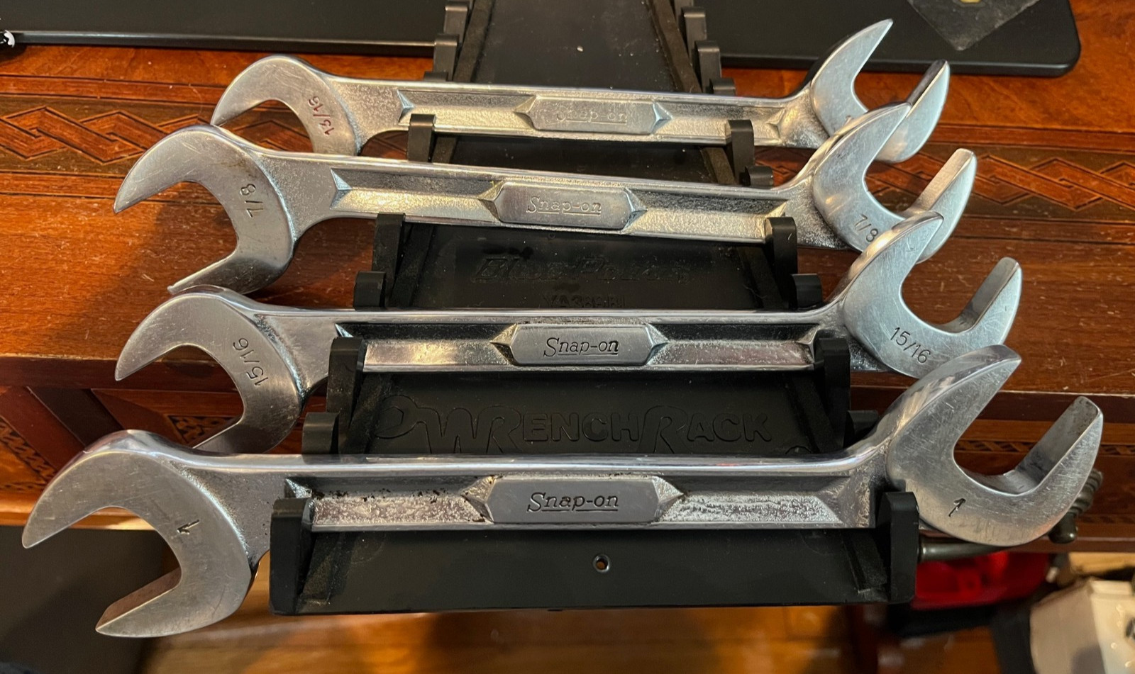 Snap-on 4Pc 4 Way Angle Head Open End Wrench Set 13/16 7/8 15/16 1″ VS26-VS32