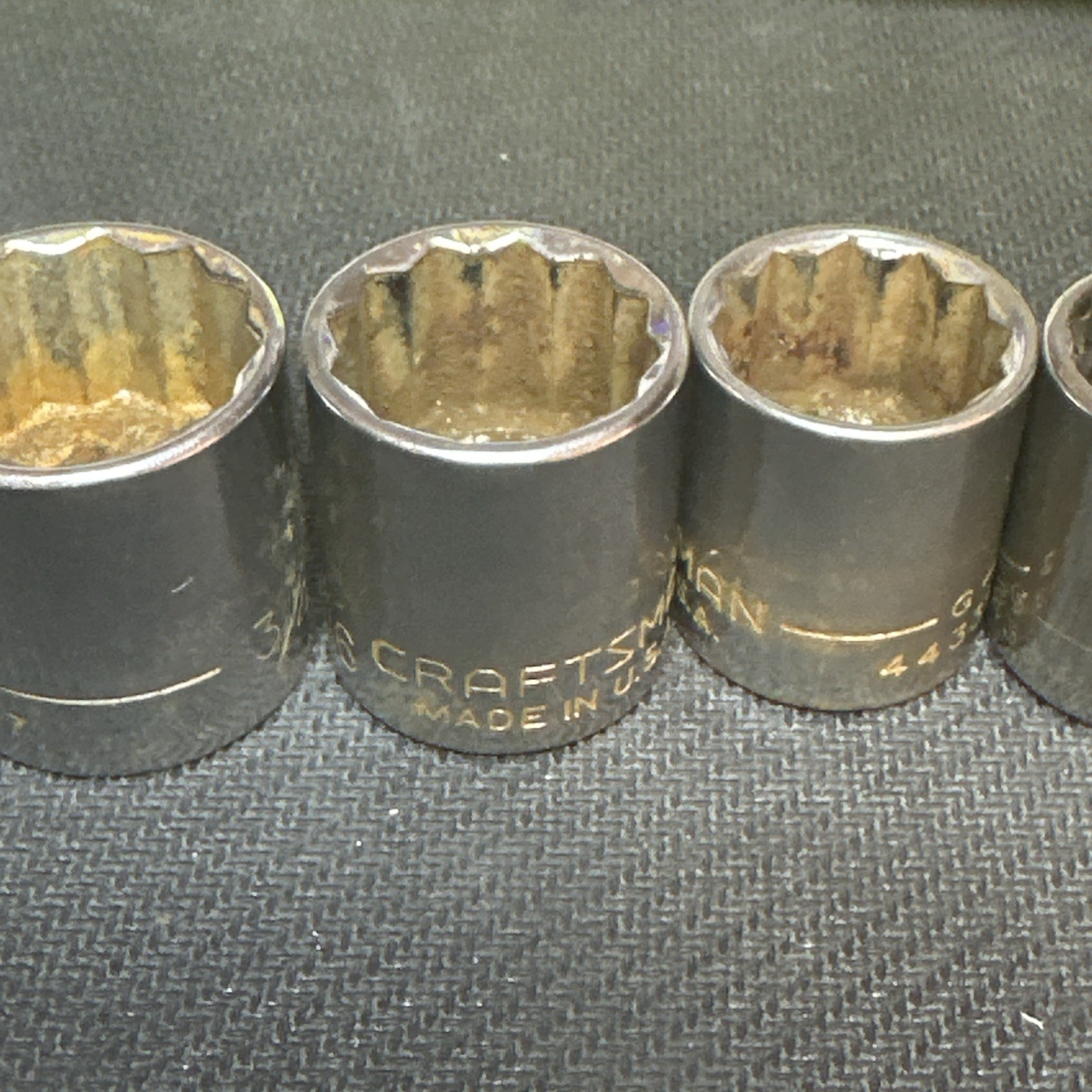Craftsman -G- 8pc. 3/8 Drive SAE Shallow Socket Set 12 Point. 3/8 to 13/16”