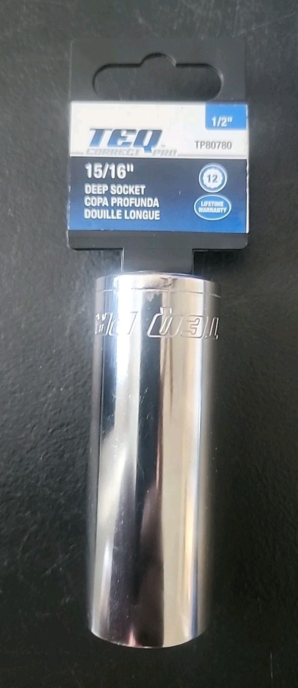 TEQ Correct Professional 3/8″ Drive 6-Point Deep Socket 22mm. Part # TP80408
