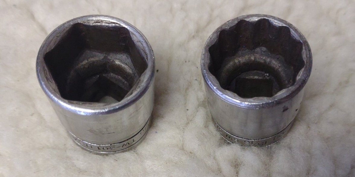 2-Snap On 1/2″ Drive 15/16″ Shallow 6pt +12pt Sockets TW301 and sw301