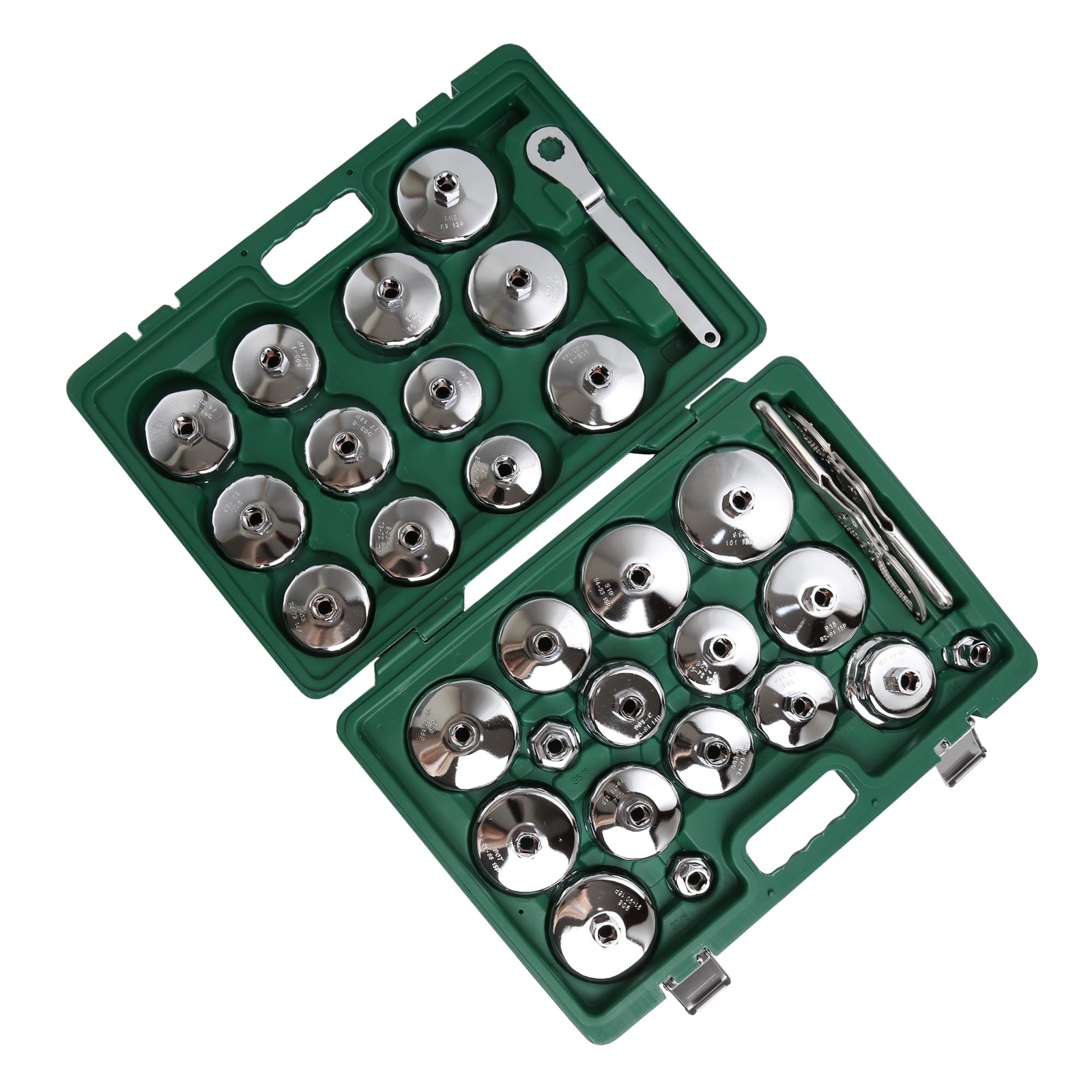 1/2″ Dr Oil Filter Socket Cup Type Set & Adjustable Cap Wrench Removal Tool 31PC