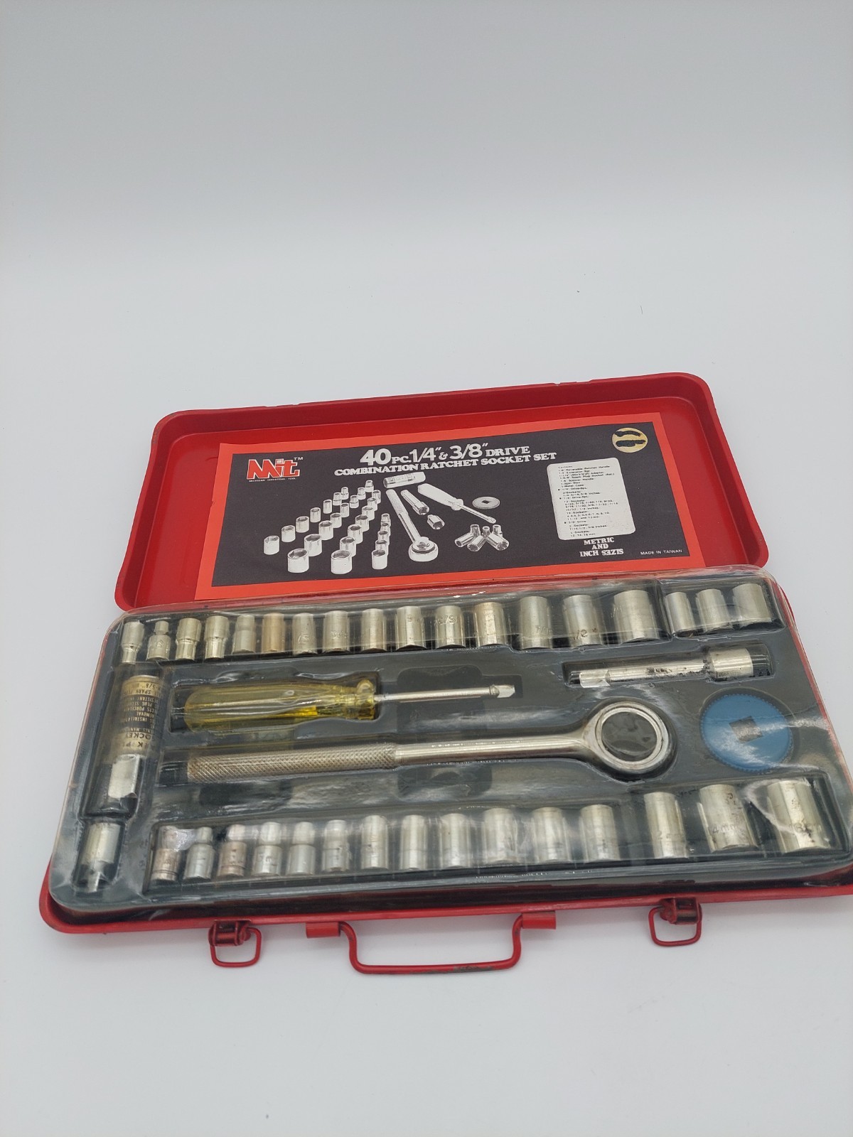 VTG Michigan Industrial Tool 40Pc Socket Set Combo INCH/METRIC 3/8″ & 1/4″ Drive