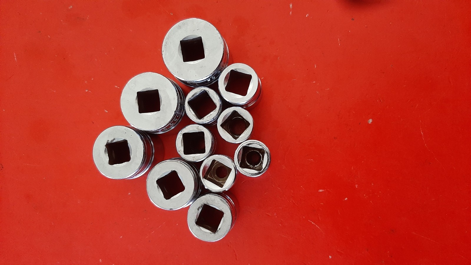 Snap-On FS 10-Pc. 5/16″ – 7/8″ SAE 3/8″ Drive 6pt Point Shallow Socket Set READ!