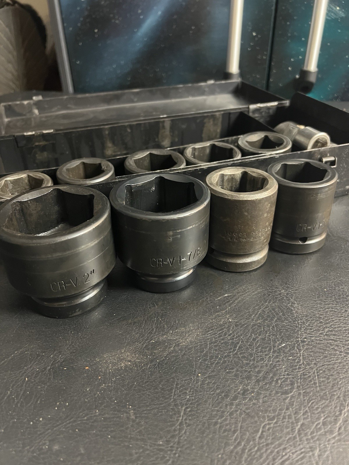 Mixed Large Socket Lot 11 pcs 2″ – 1” USA Pittsburgh Case CR-V Proto Matco Set