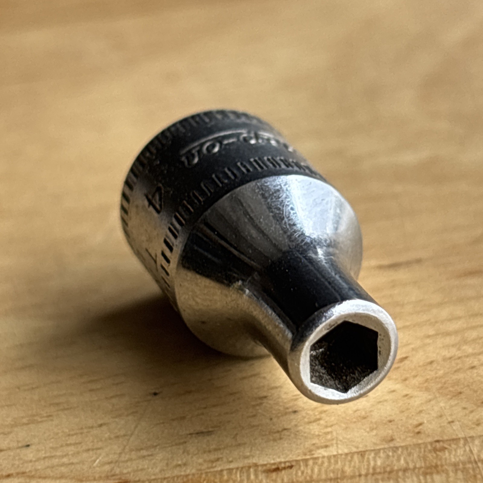 Snap On Tools 4mm Shallow Socket 1/4″ Drive 6 Point TMM4 Vtg USA