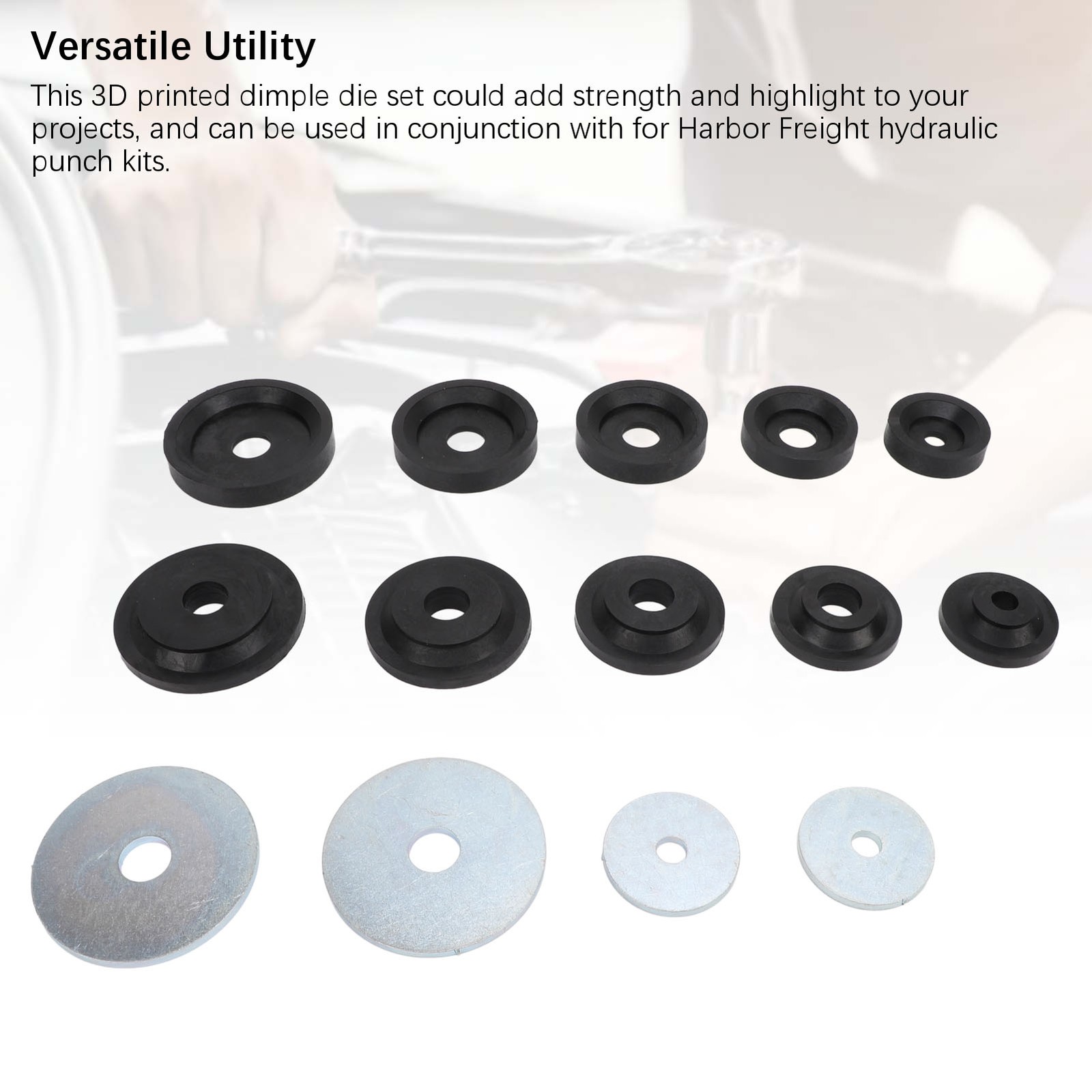 Sheet Metal Dimple Die Set Carbon Steel Flared Hole Dimple Dies Backing Discs