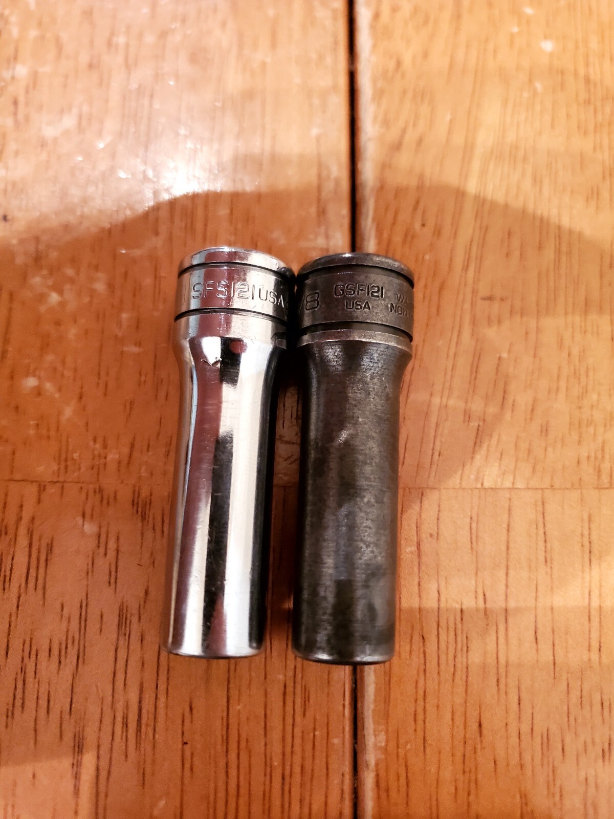 Snap On 3/8″ Drive 3/8 6PT Chrome 12PT Industrial Finish Deep Sockets Lot Of 2