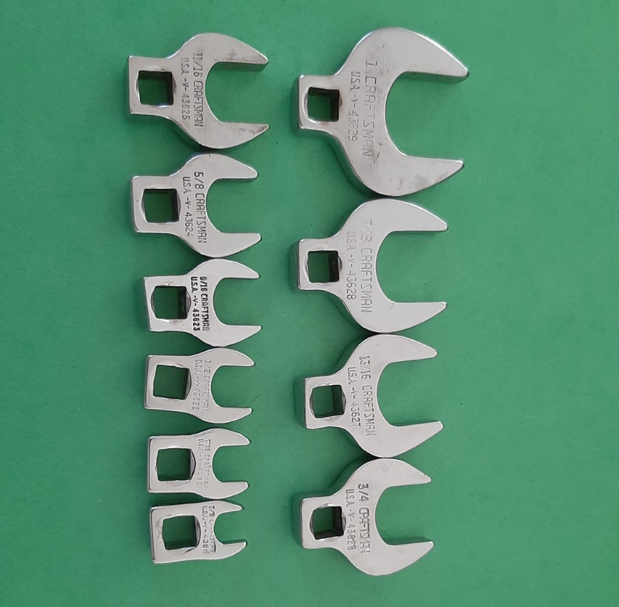 Craftsman USA 3/8″ Drive SAE 10pc 3/8″ to 1″ (no 15/16) Crow Foot Wrench Set
