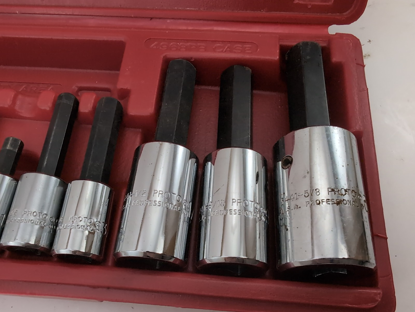 Proto 10pc 1/2″ & 3/8″ Drive SAE Hex Bit Socket Set w/Original Case Made in USA