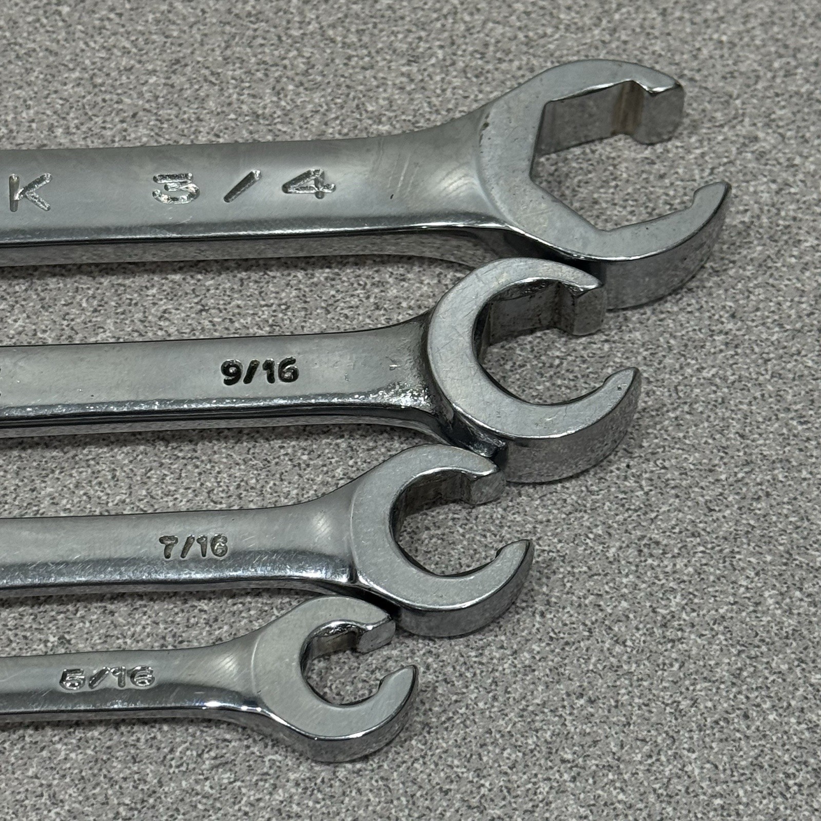 (4) SK Tools SAE Double Flare Nut Line Wrench Set 1/4”—3/4” USA Made