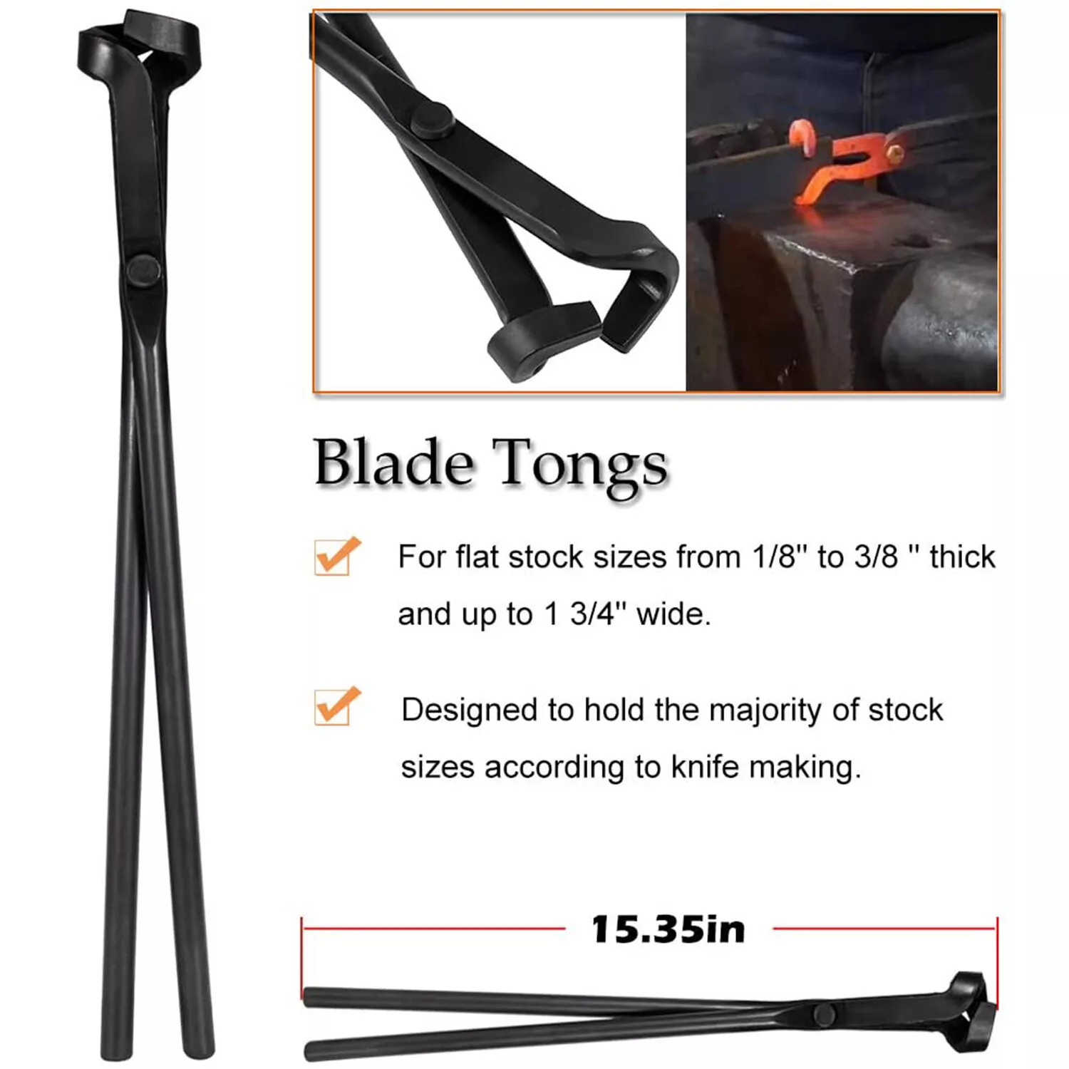 Knife Making Tongs Blacksmith Bladesmith Tong Set Vise Anvil Forge Tools 5PCS
