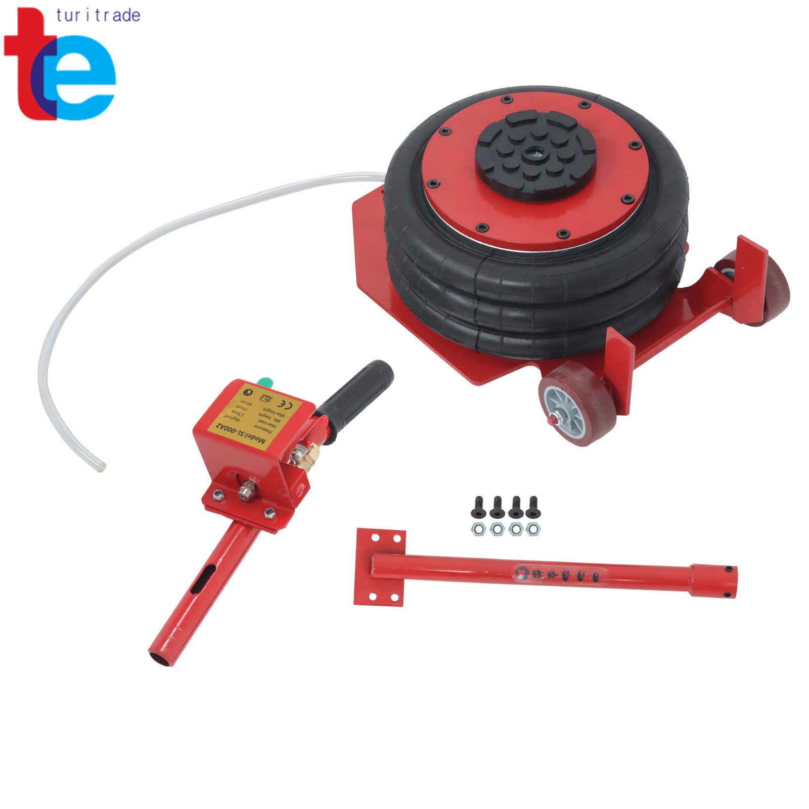 Triple Bag Air Jack 3 Ton/6600 lbs Pneumatic Jack for Car SUV Lifting RED