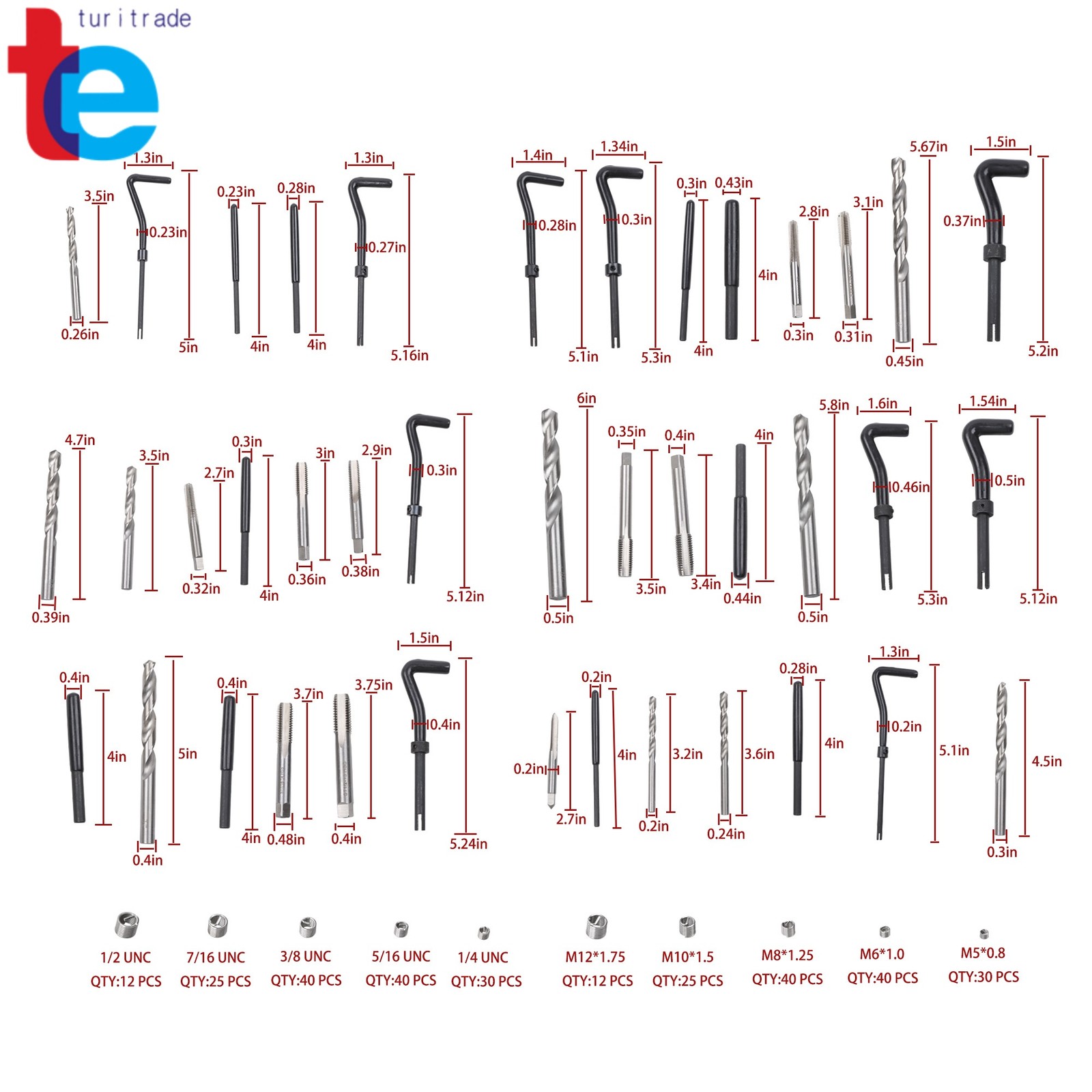 Helicoil Thread Repair Kit 338-Piece SAE and Metric Rethreading Tool Kit