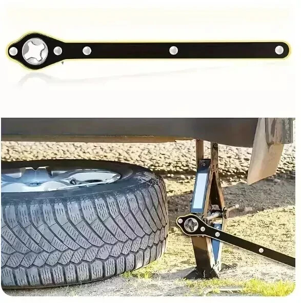 Labor-Saving Car Scissor Jack Ratchet Wrench Tire Wheel Lug Wrench Repair Tool