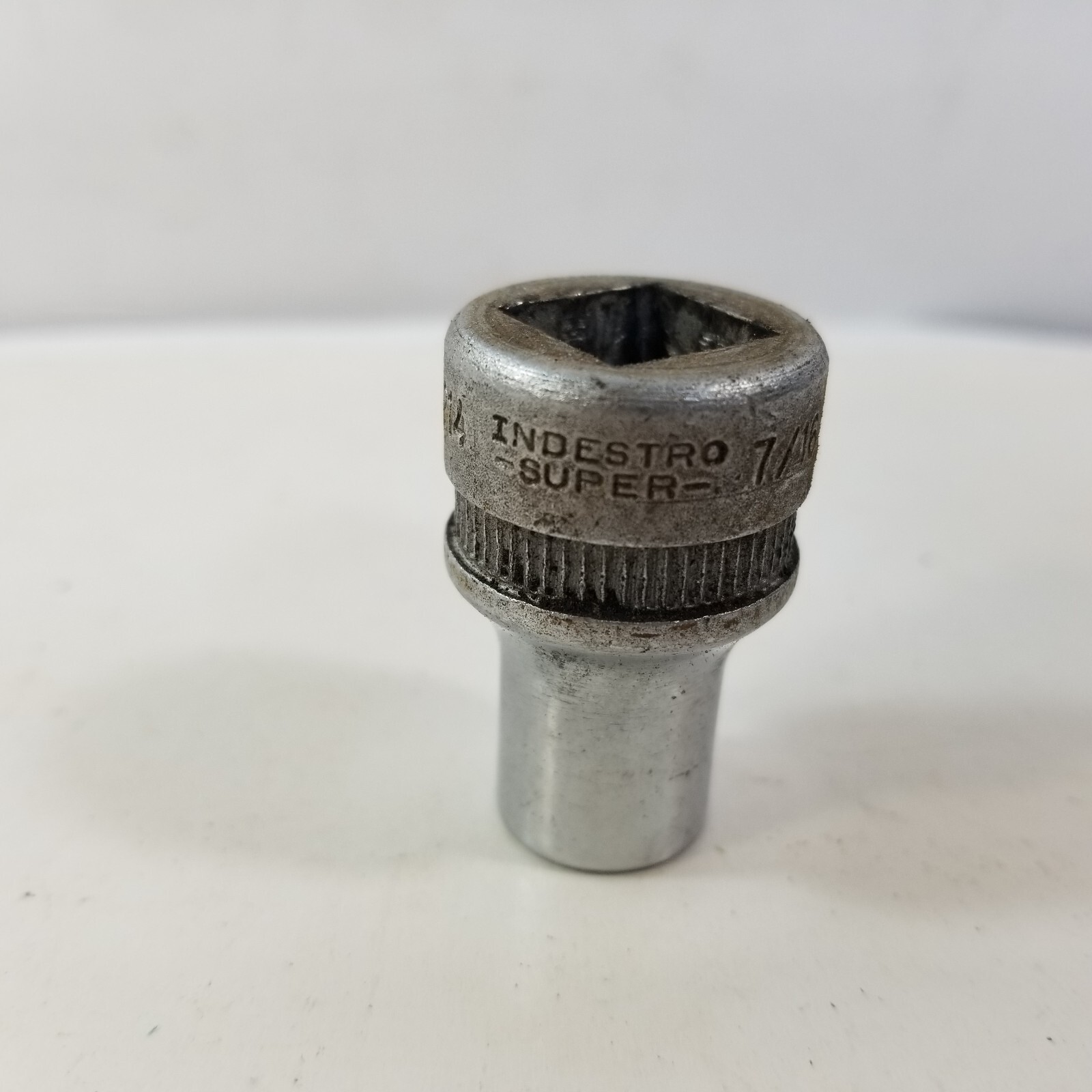 Indestro Super Chrome Socket 1214 7/16in. 12 pt. 1/2″ Drive USA 1950s
