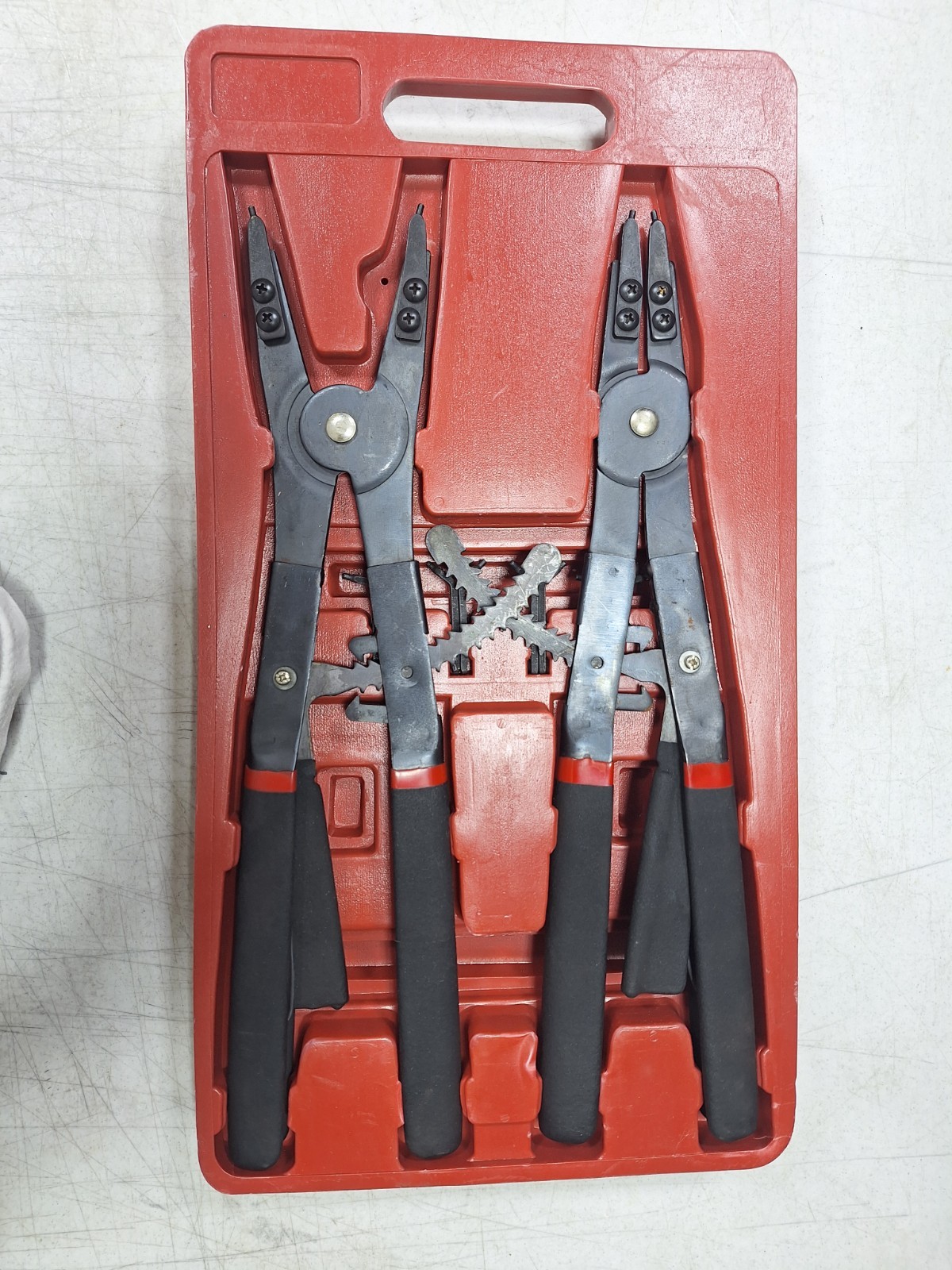 Universal Circlip Snap Pliers Tool Set, Retaining With Replacement Tips 16″