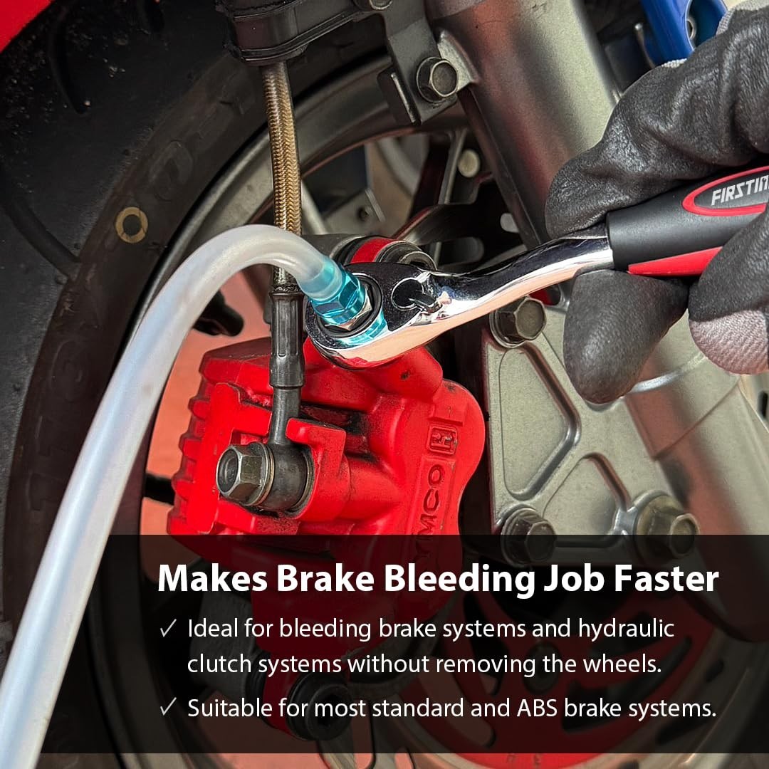 Upgraded Brake Bleeder Wrench Set with One Way Check Valve, 7-12mm & 3/8″ Socket