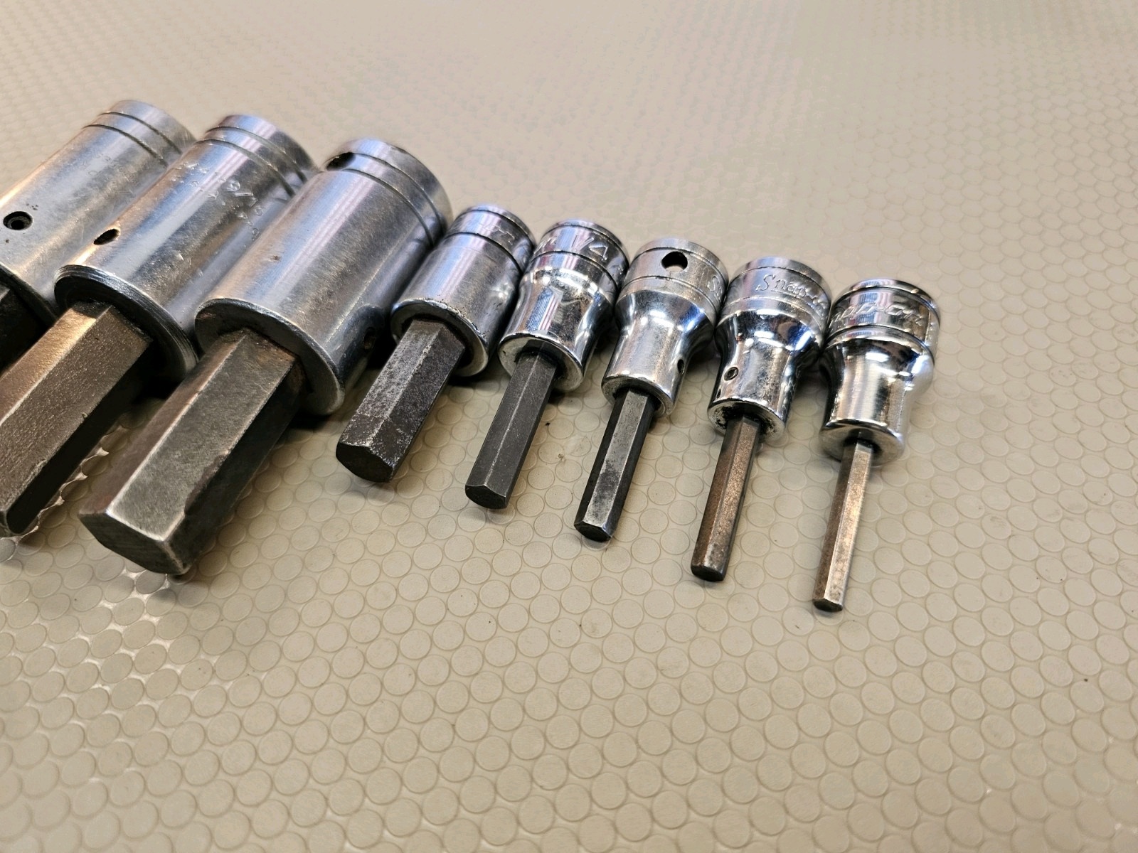 Snap-On Proto 8pc SAE Hex Allen Bit Socket Set 5/32″ to 5/8″ – 3/8″ 1/2″ Large