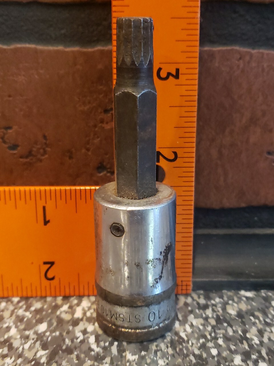 Vtg Snap On Tools 10MM METRIC Triple Square Bit Socket 1/2″ Dr STSM10B Underline
