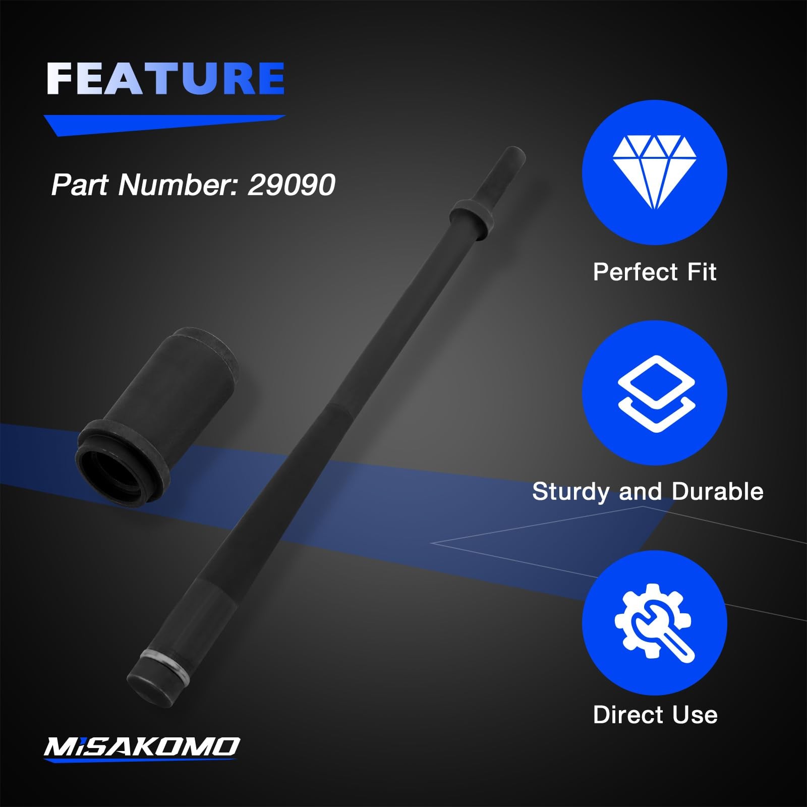 Misakomo 29090 Truck Brake Anchor Pin Bushing Driver Kit – 29090, black